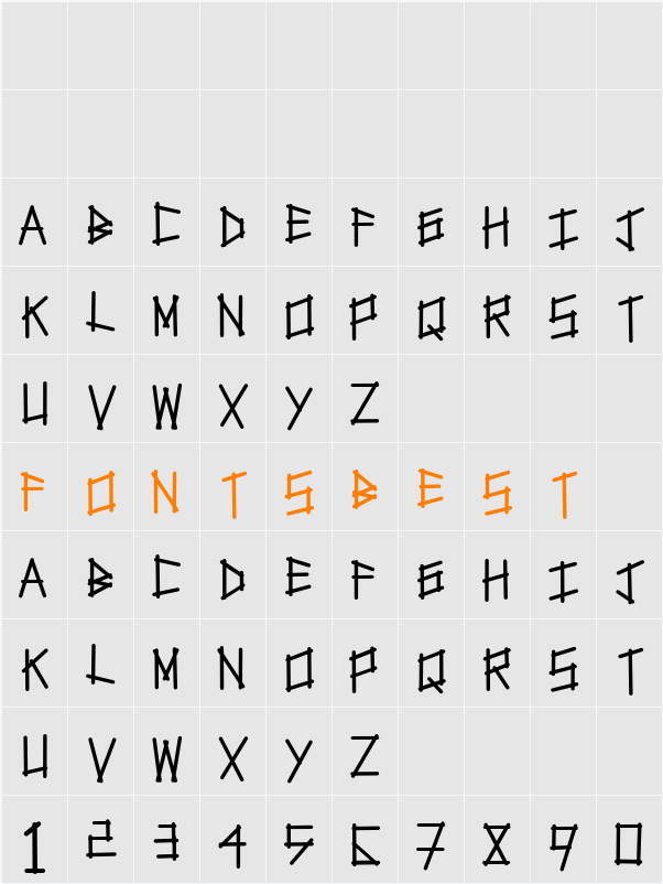 tapetype Character Map