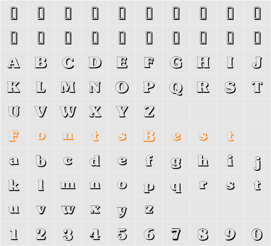 Subway Shadow Character Map