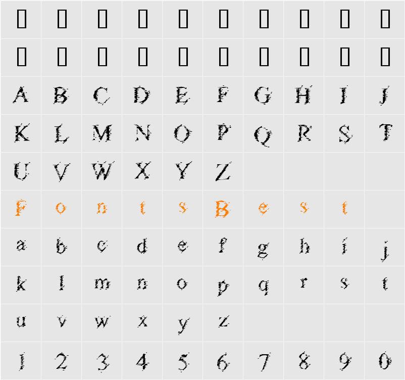 Glass Sandwich Character Map
