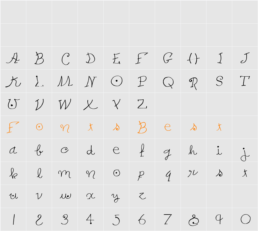 Peters Miro ITC Character Map