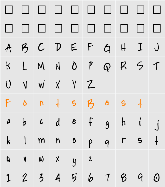 HandPrinting Character Map