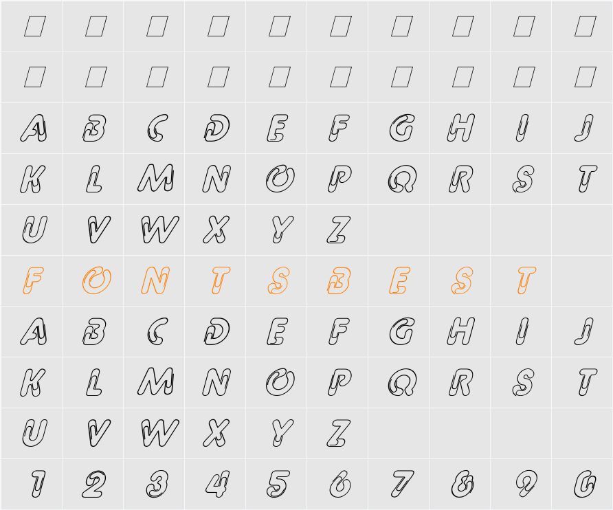 Paper Clip Italic Character Map