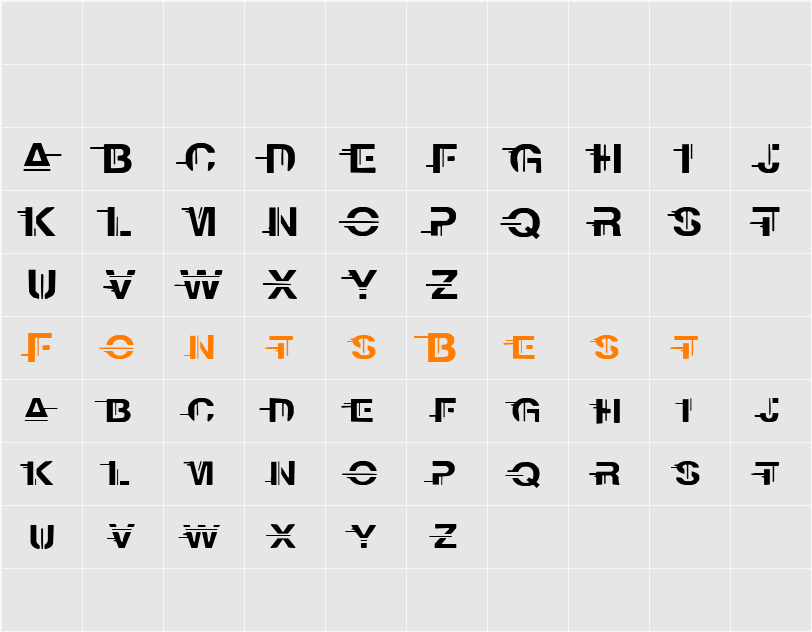PsykoFont 2005x Character Map