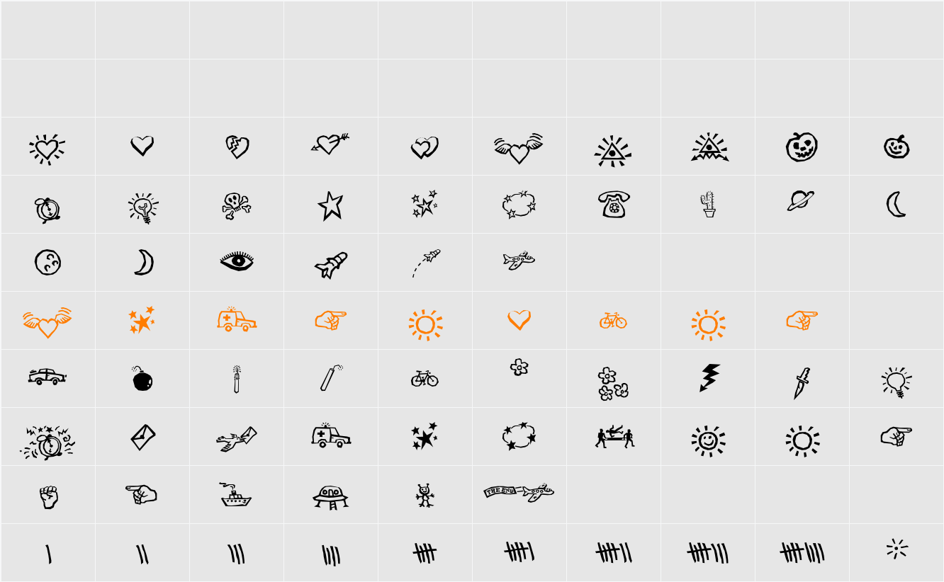 F Character Map