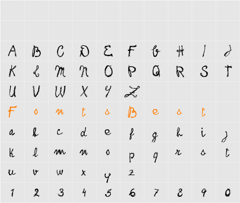 frank-handwriting_free-version Character Map