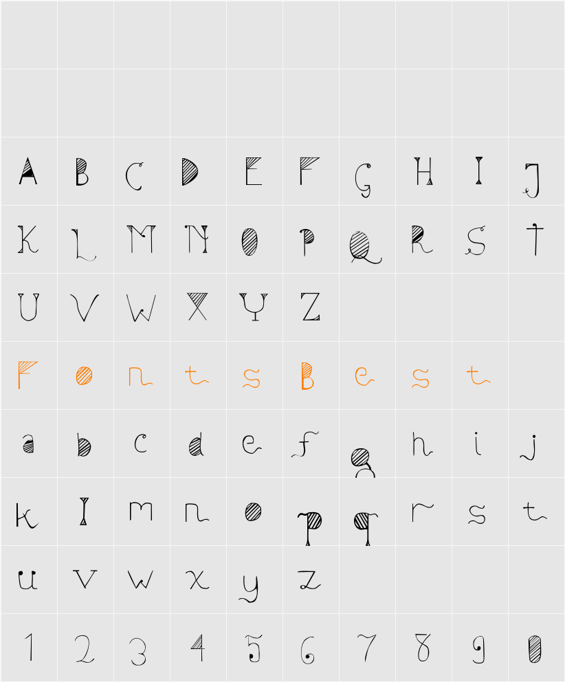Sunyi Character Map