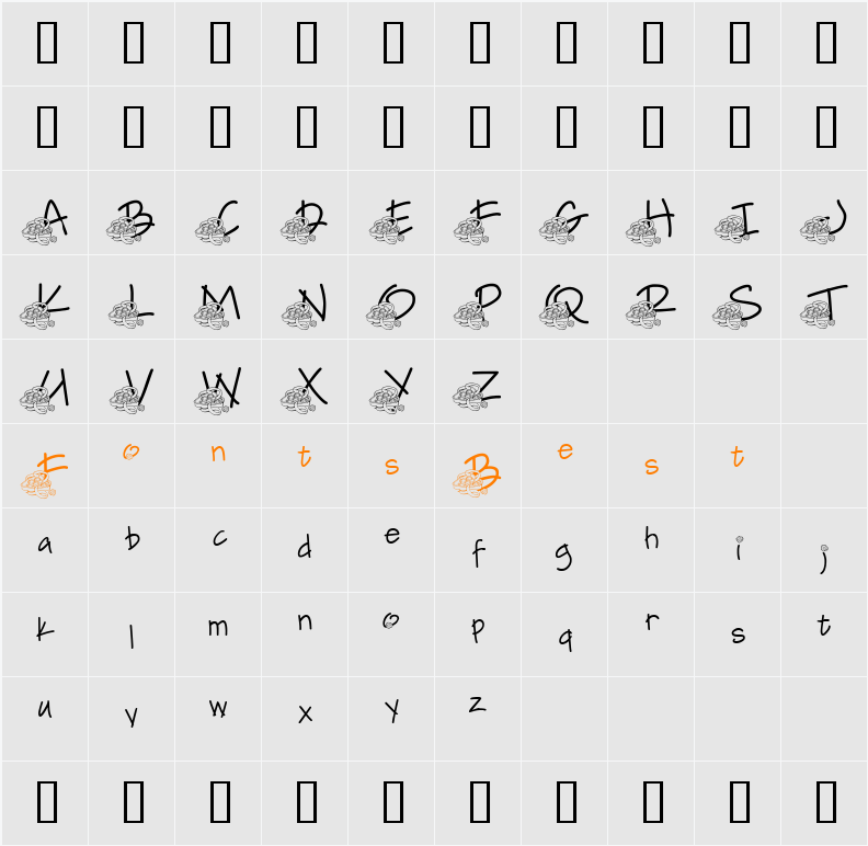 Fontasy Character Map