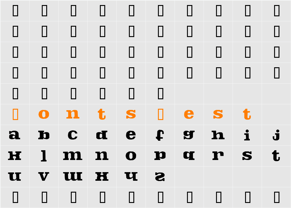 FontosCrude Character Map