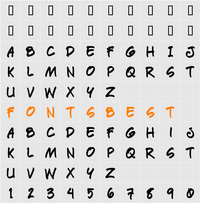 Paete Round Character Map