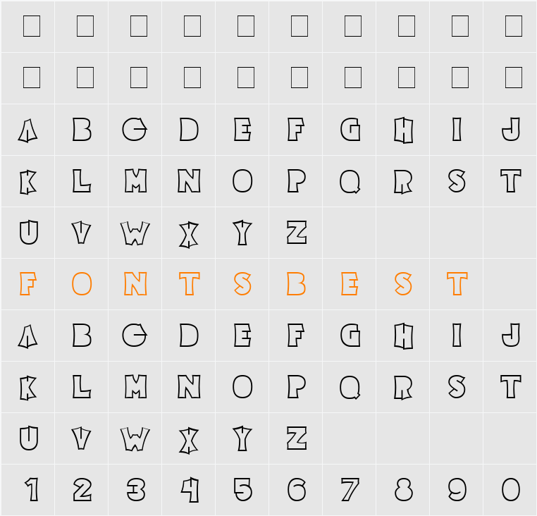 Electric Pickle Character Map