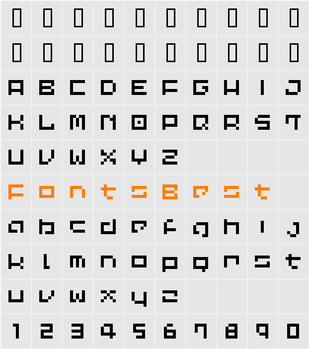 Common Pixel Character Map