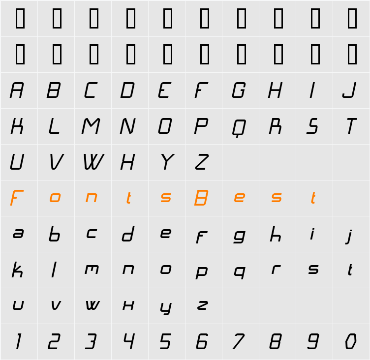 Langó Character Map