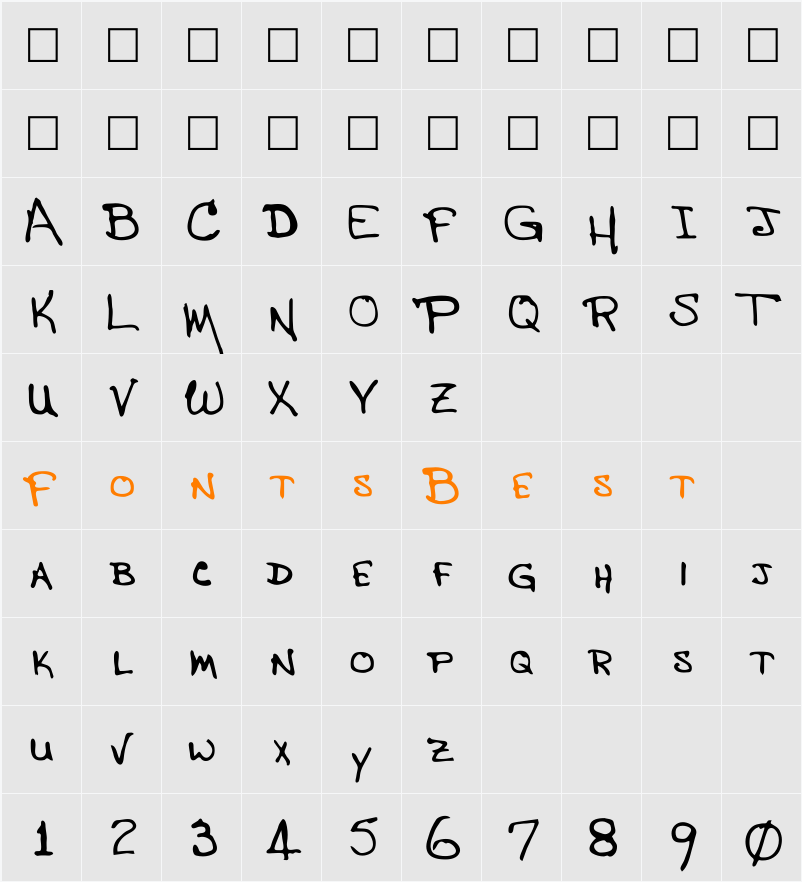 Sewell Character Map