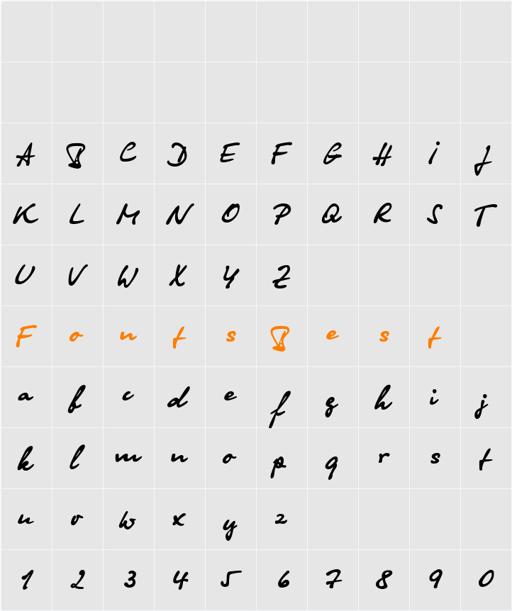 OlgaC Character Map