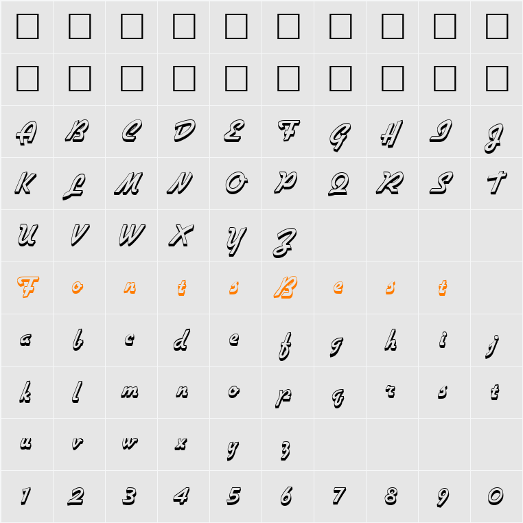 PT Diner Shadow Character Map