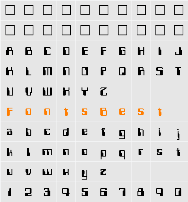 Computerfont Character Map