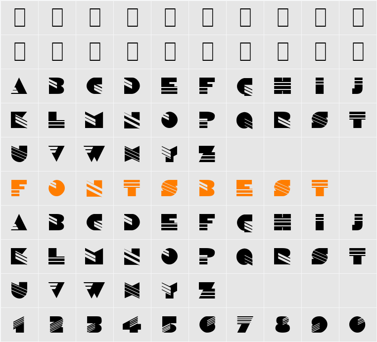 HesitateCaps Character Map