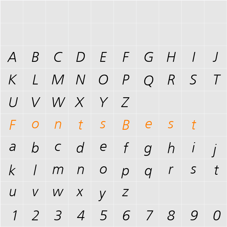 FreeSetC Character Map