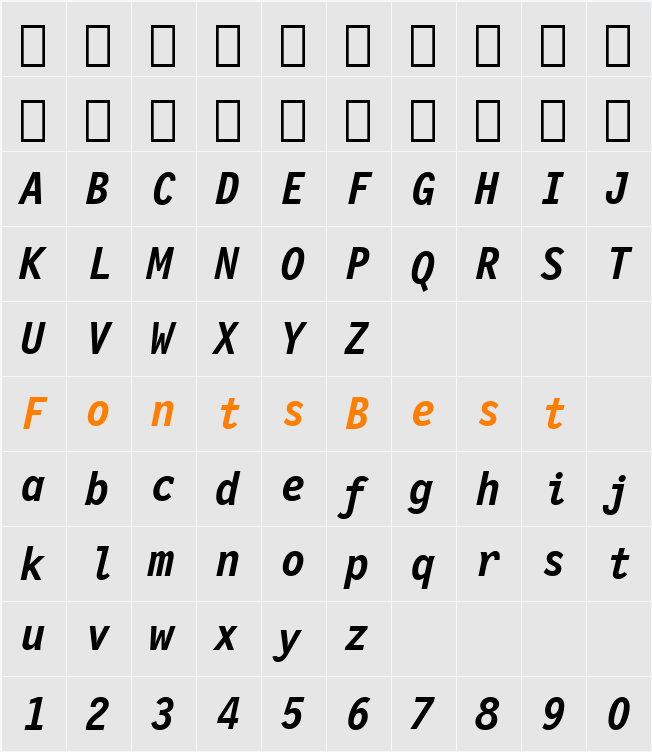 441-CAI978 Character Map
