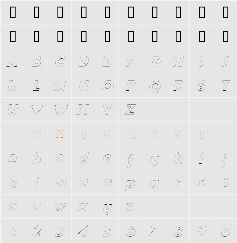 ManhattanOutline Character Map