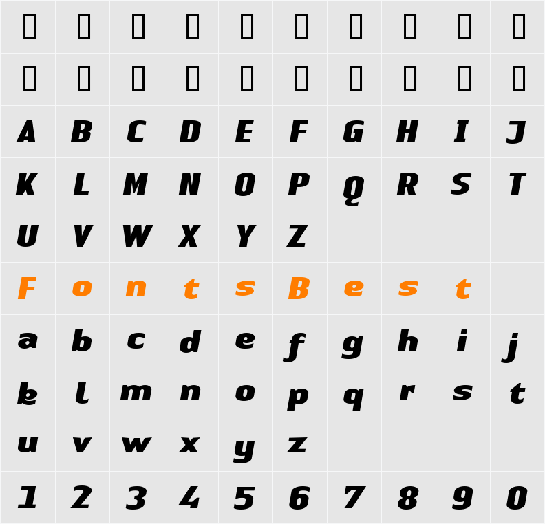 LTAuthenticSans Medium Character Map