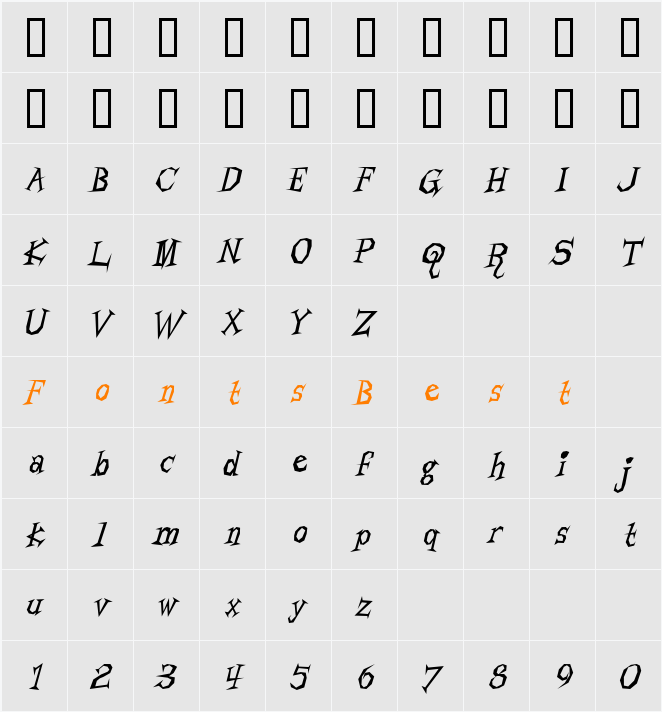 Living by Numbers Character Map