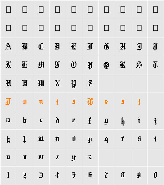 Xentype Character Map