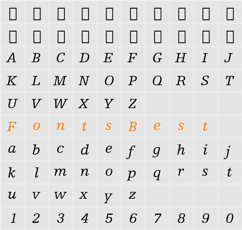 HumstSlab712 BT Character Map