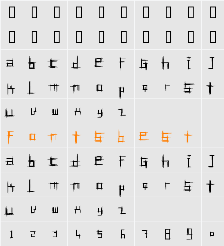 Bruised Character Map