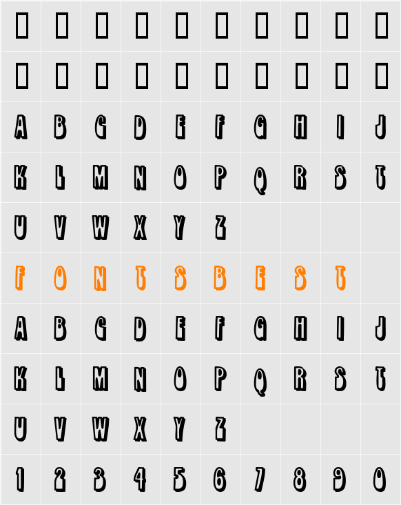 LopplerDisplay Character Map