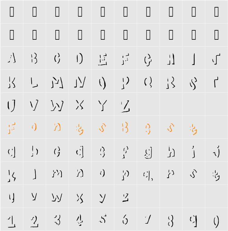 Shadows Character Map