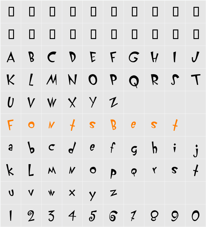 KlunderScript Character Map
