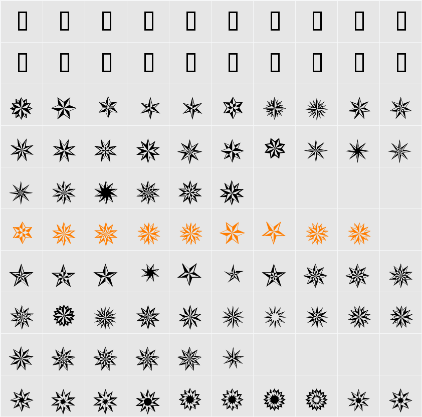 XStarsAndStripesTwo Character Map
