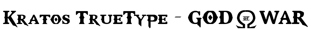 Kratos TrueType - GOD $ WAR Font Image
