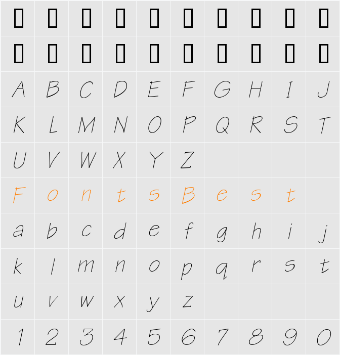 Tek Character Map