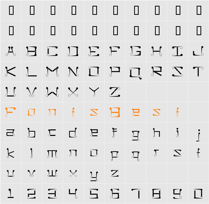 Sukolilo Typeface Character Map