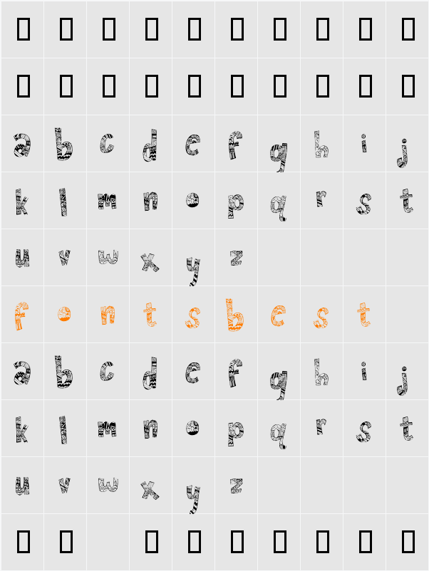 Frenzy Character Map
