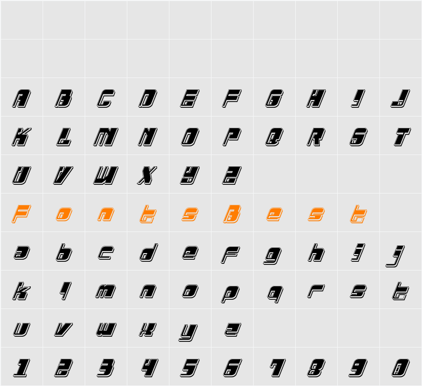 Drosselmeyer Punch Italic Character Map
