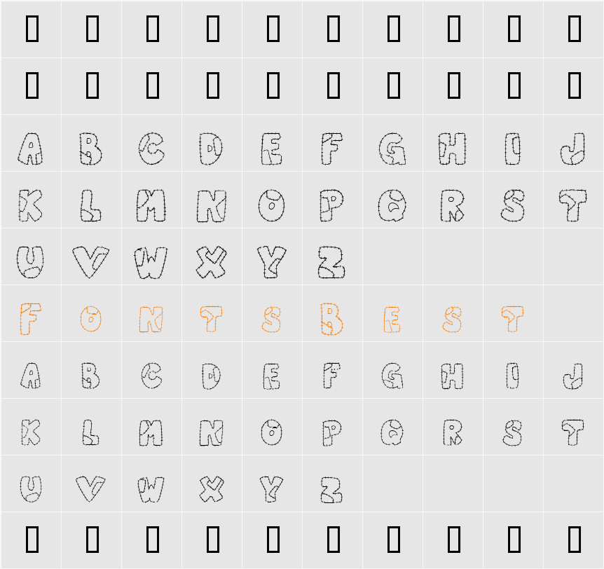 Patchwork Letter Character Map