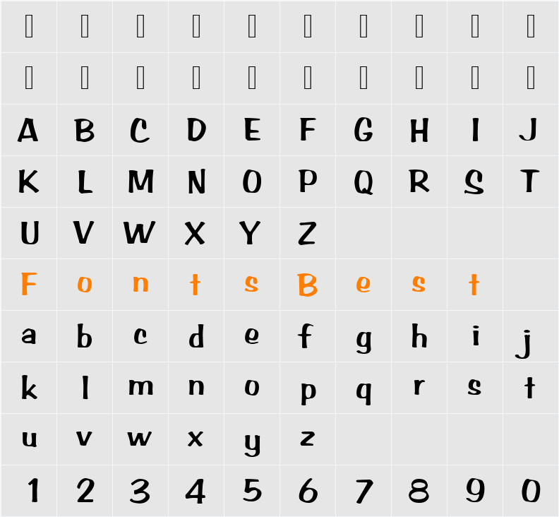 631-CAI978 Character Map