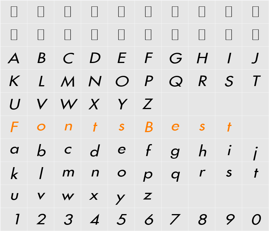 Fusi-Extended Character Map