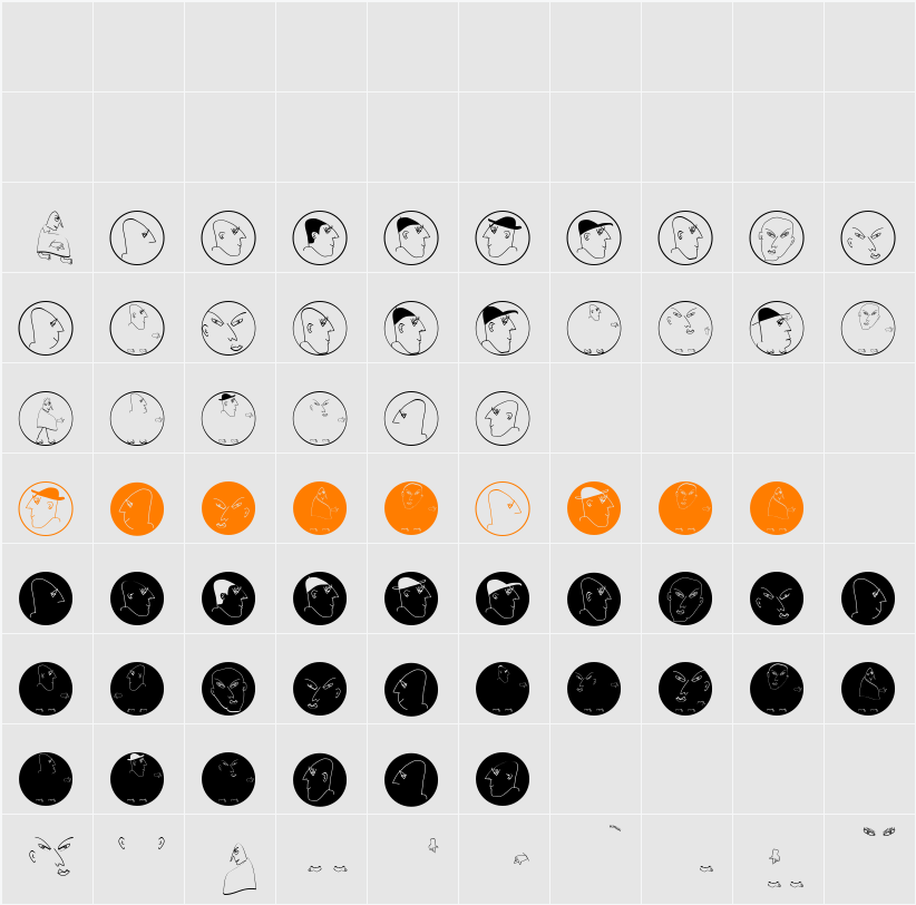 MansPartsPlaying Character Map