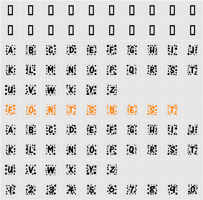 Whimzee Character Map