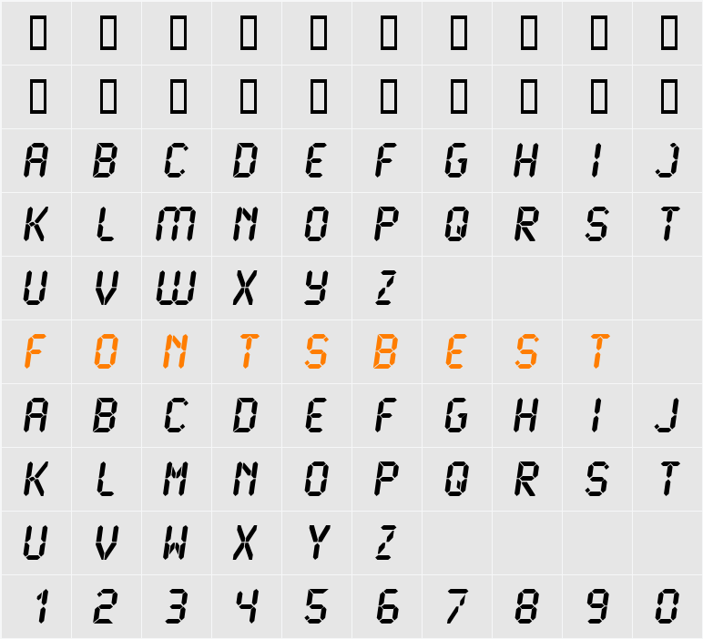LCD2 Character Map