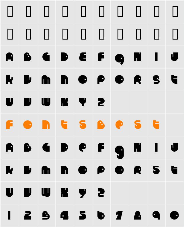 RunTron 1983 Character Map