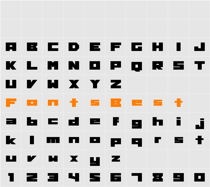 MTV Lowercase 1 Character Map
