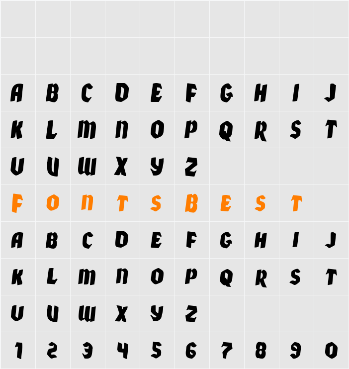 Xmas Xpress Rotated 2 Character Map