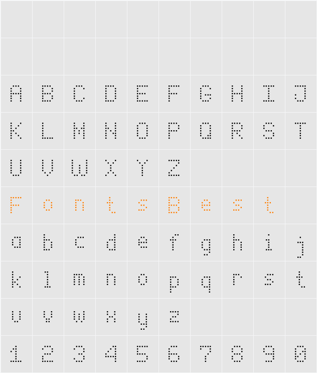 Enhanced Dot Digital-7 Character Map