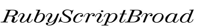 RubyScriptBroad Font Image
