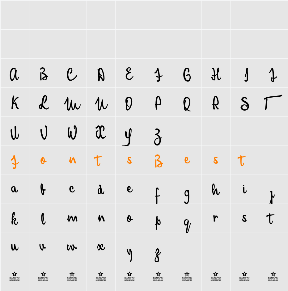 Mandela Script Personal Use Character Map